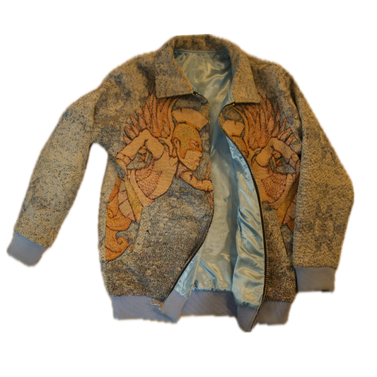 "Pencil mighty is in a sword" Tapestry jacket